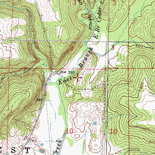Topographic Map of Double Ridges School (historical), IL