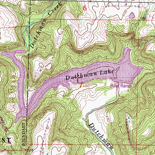Topographic Map of Dutchman Lake, IL