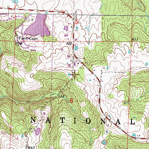 Topographic Map of Edmonson School (historical), IL