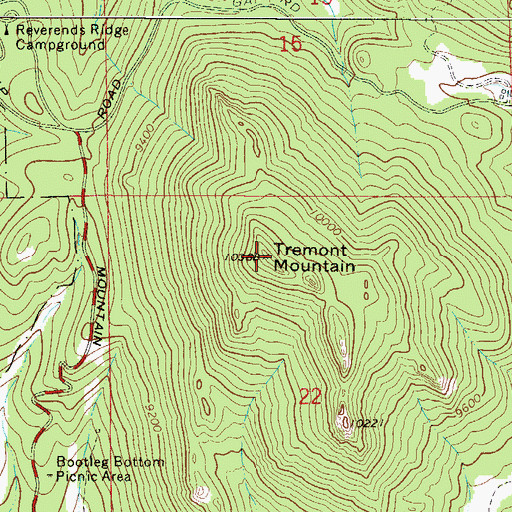 Topographic Map of Tremont Mountain, CO