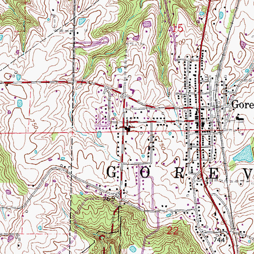 Topographic Map of Goreville High School, IL