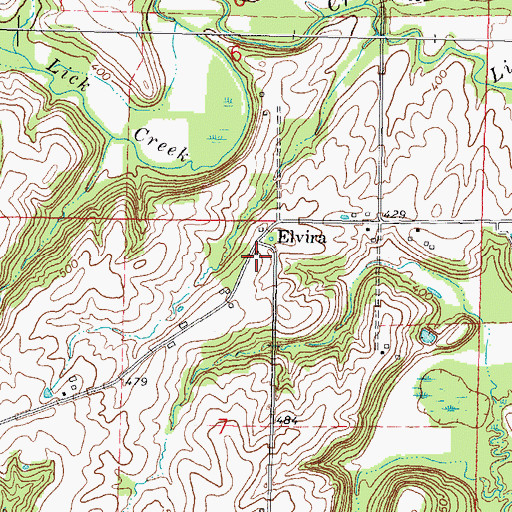 Topographic Map of Elvira School (historical), IL