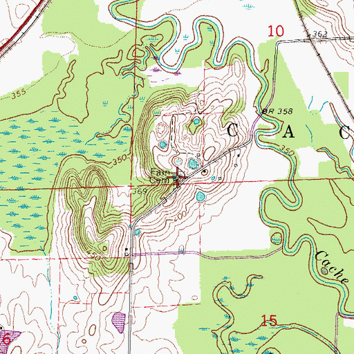 Topographic Map of Fain Cemetery, IL