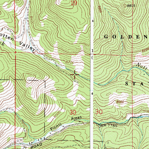 Topographic Map of Forgotten Valley, CO