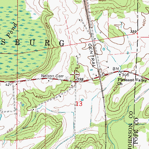 Topographic Map of Franklin School (historical), IL