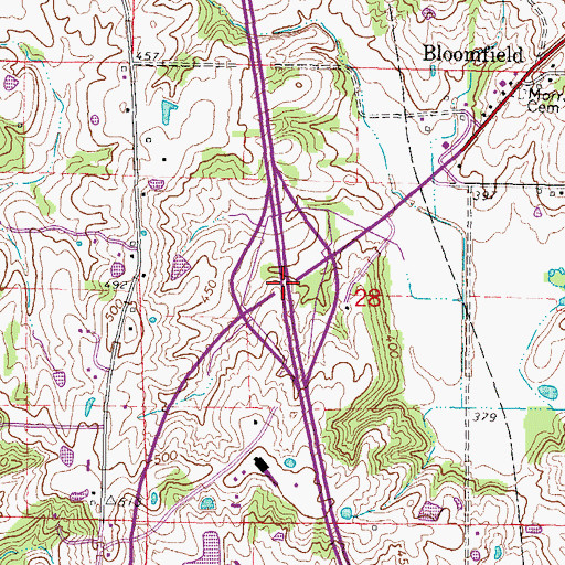 Topographic Map of Interchange 14, IL