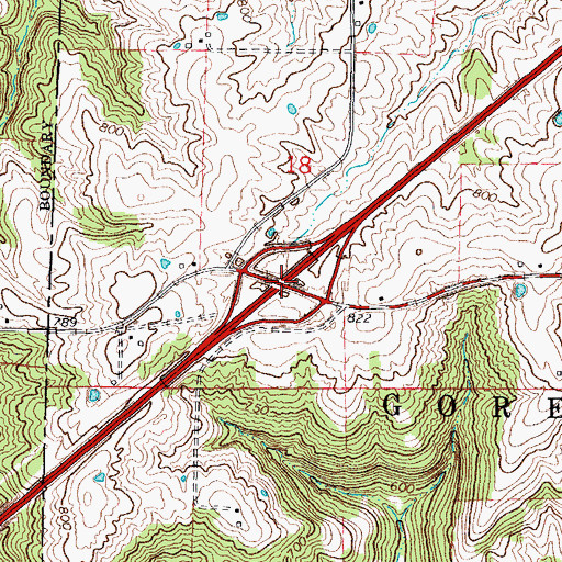 Topographic Map of Interchange 40, IL