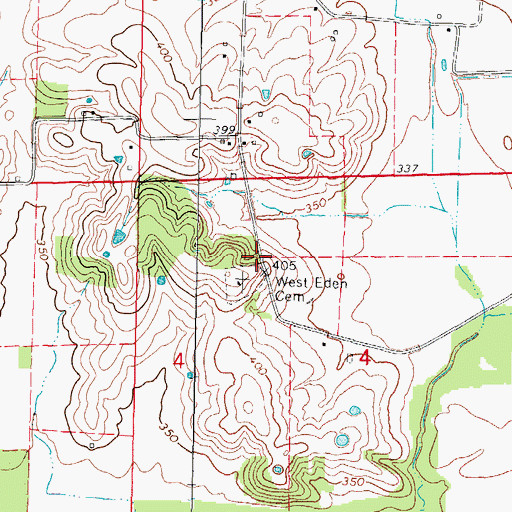 Topographic Map of Lincoln Green Post Office (historical), IL