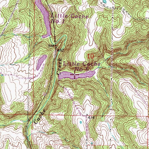 Topographic Map of Little Cache Number 5 Reservoir, IL