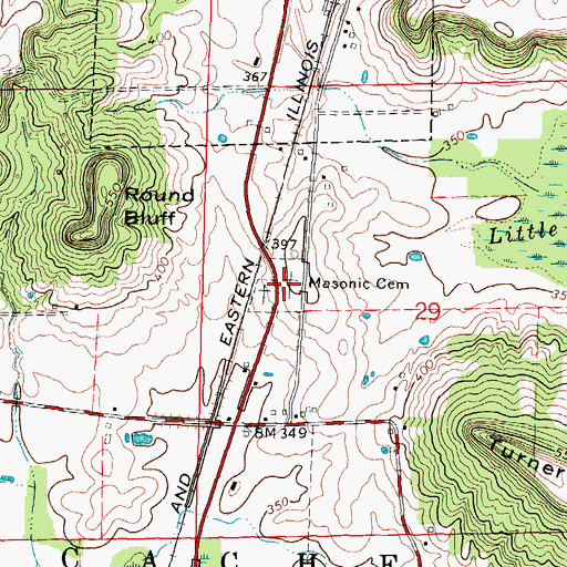 Topographic Map of Masonic Cemetery, IL