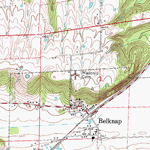 Topographic Map of Masonic Cemetery, IL