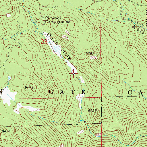 Topographic Map of Dude Hole, CO