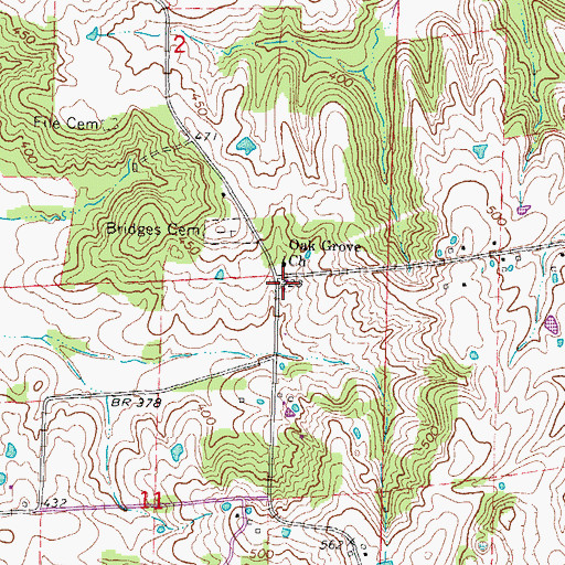 Topographic Map of Oak Grove School (historical), IL