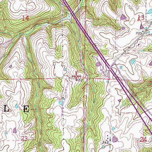 Topographic Map of Parrish Ridge School (historical), IL