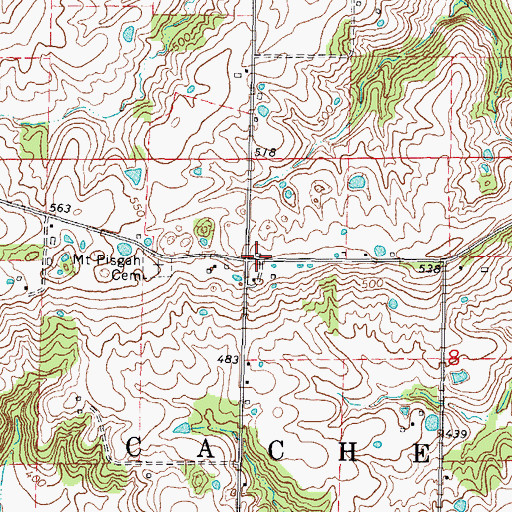 Topographic Map of Pisgah School (historical), IL