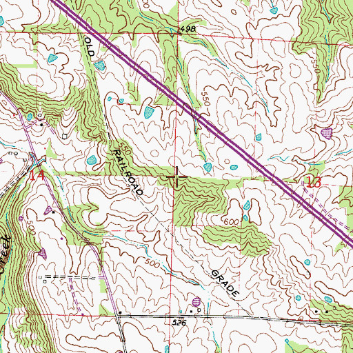 Topographic Map of Redden School (historical), IL