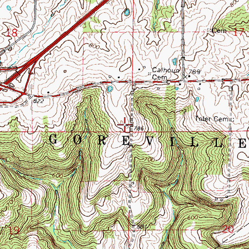 Topographic Map of Regent School (historical), IL