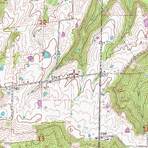 Topographic Map of School Number 9 (historical), IL