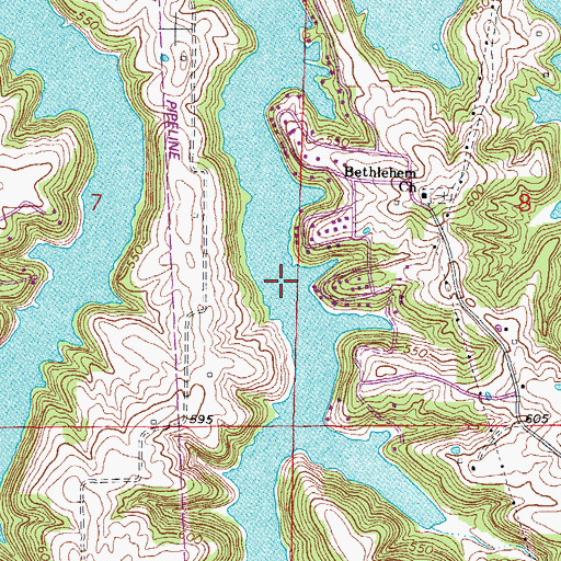 Topographic Map of Shawnee Bay, IL