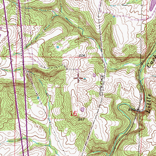 Topographic Map of Stringtown (historical), IL