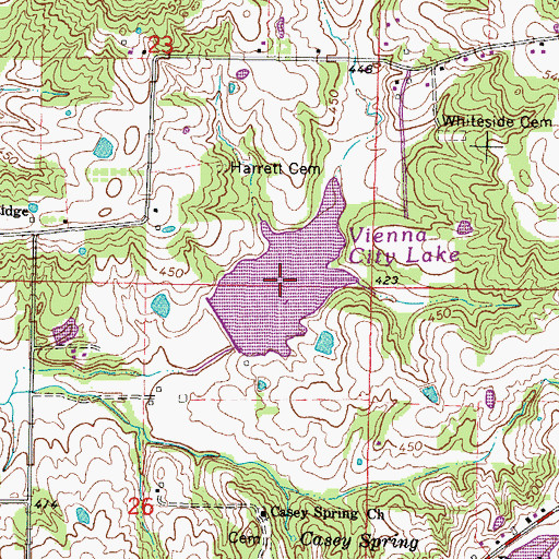 Topographic Map of Vienna City Lake, IL