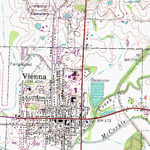 Topographic Map of Vienna High School, IL