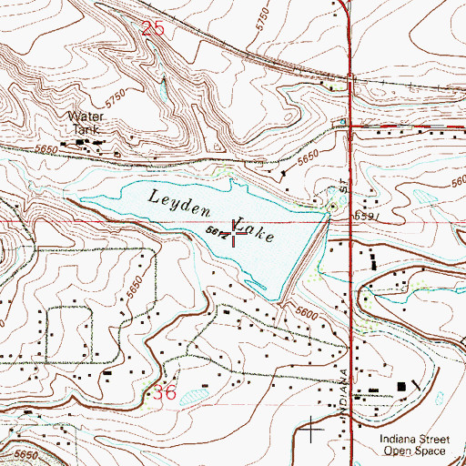 Topographic Map of Leyden Gulch, CO