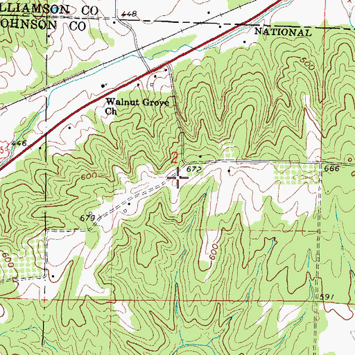 Topographic Map of Walnut Grove School (historical), IL
