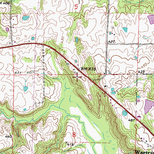 Topographic Map of Wartrace School (historical), IL