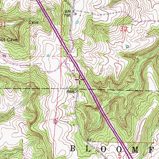 Topographic Map of Wesley Chapel (historical), IL