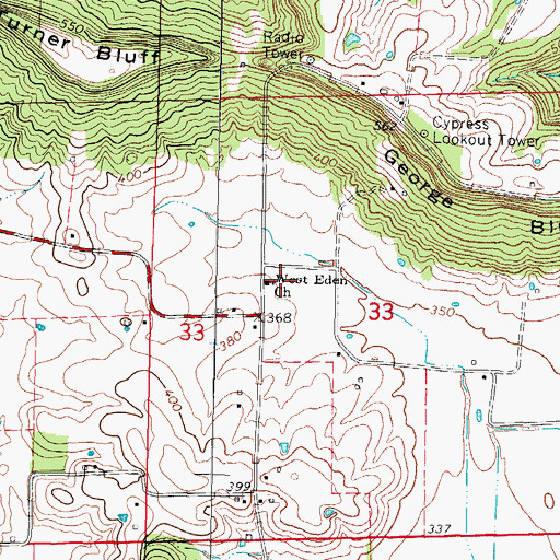 Topographic Map of West Eden School (historical), IL