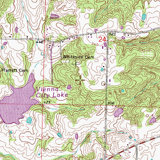 Topographic Map of Whiteside School (historical), IL