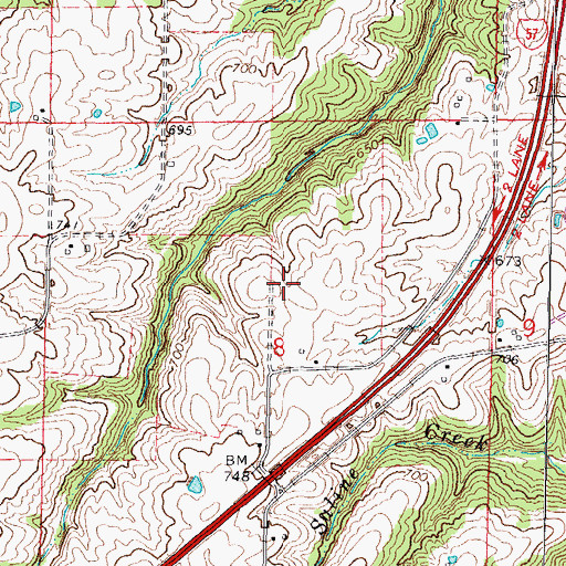 Topographic Map of Wolf Creek School (historical), IL