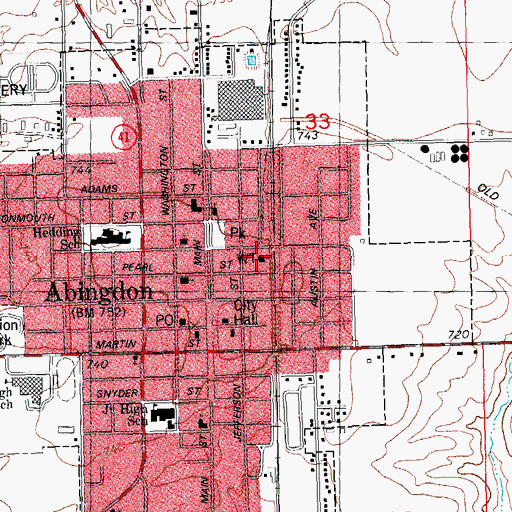 Topographic Map of Abingdon Water Works, IL