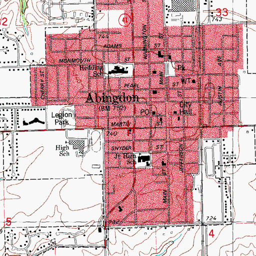 Topographic Map of All Souls Roman Catholic Church, IL