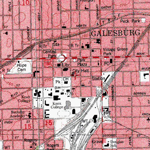 Topographic Map of Allen Chapel African Methodist Episcopal Church, IL