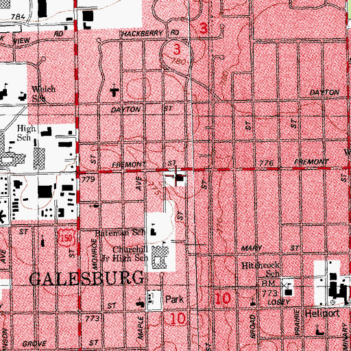 Topographic Map of Bethel Baptist Church, IL