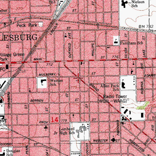 Topographic Map of Bethesda Baptist Church, IL