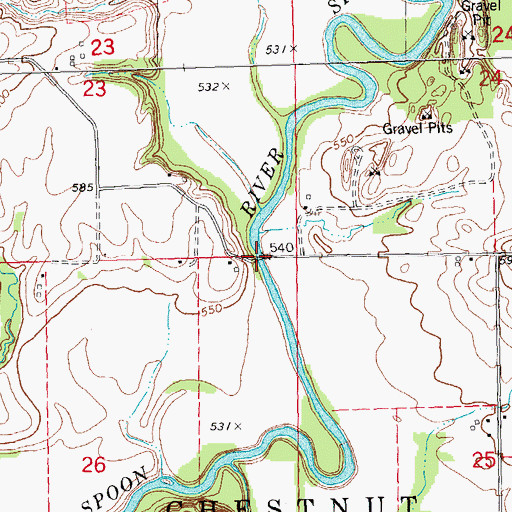 Topographic Map of Bridgeport Ferry (historical), IL