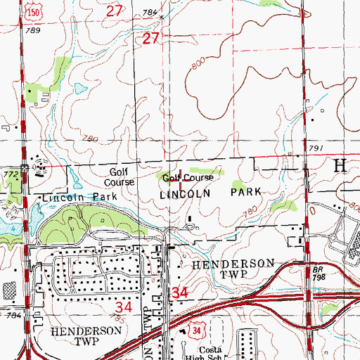 Topographic Map of Bunker Links Golf Course, IL