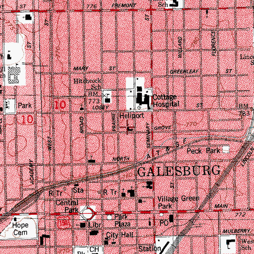 Topographic Map of Calvary Assembly of God Church, IL