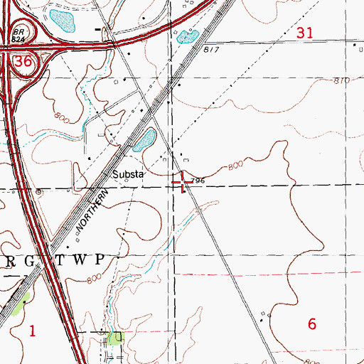 Topographic Map of Center Point Post Office (historical), IL
