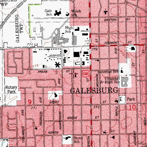 Topographic Map of Church of Christ, IL