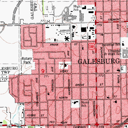 Topographic Map of Emmanuel United Methodist Church, IL