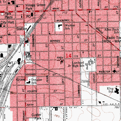 Topographic Map of Faith United Methodist Church, IL