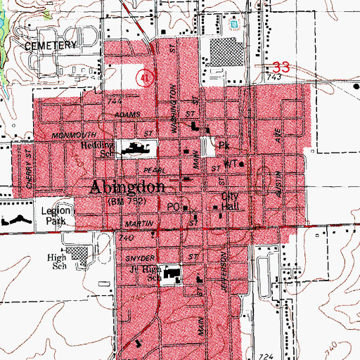 Topographic Map of First Congregational Church, IL