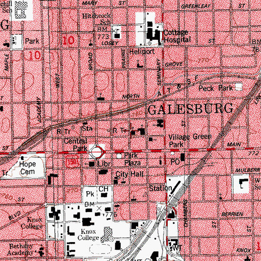 Topographic Map of First United Presbyterian Church, IL