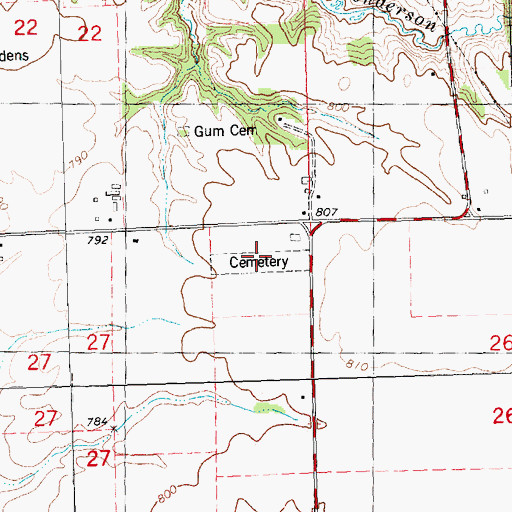 Topographic Map of Galesburg Research Cemetery, IL