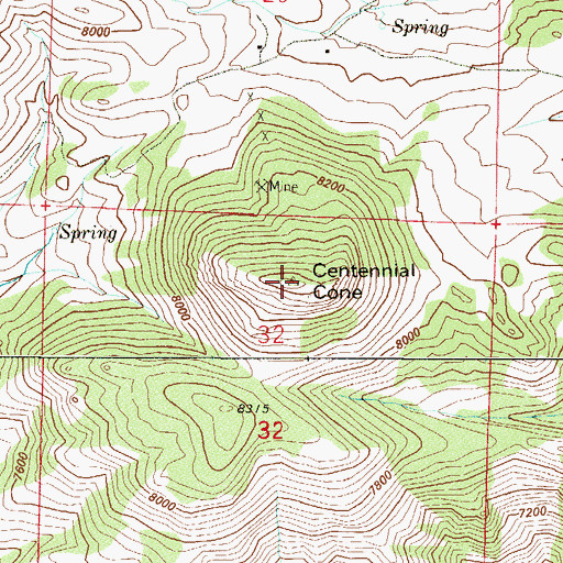 Topographic Map of Centennial Cone, CO