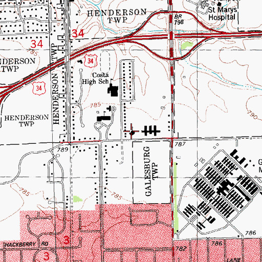 Topographic Map of Grace Episcopal Church, IL